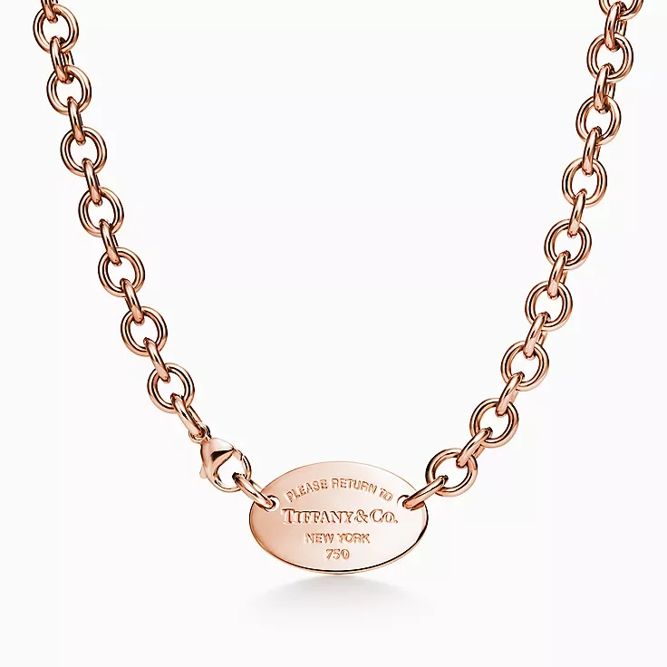 Replica Tiffany Return to Tiffany Series 18K rose gold pendant necklace. Fossilry
