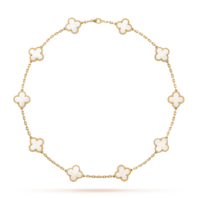 Replica Van Cleef & Arpels Vintage Alhambra necklace Fossilry