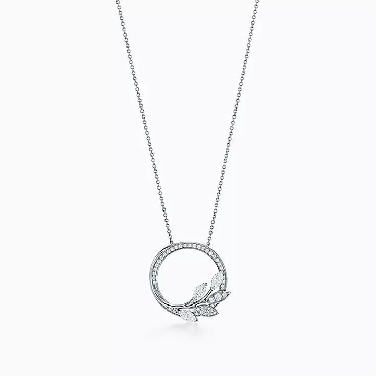 Replica Tiffany Victoria Series Diamond Vine Ring Necklace Large Fossilry