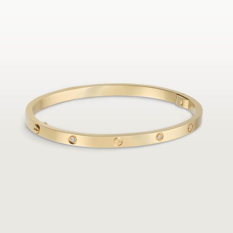 Replica Cartier LOVE bracelet, small size, set with 6 diamonds in 18K ...