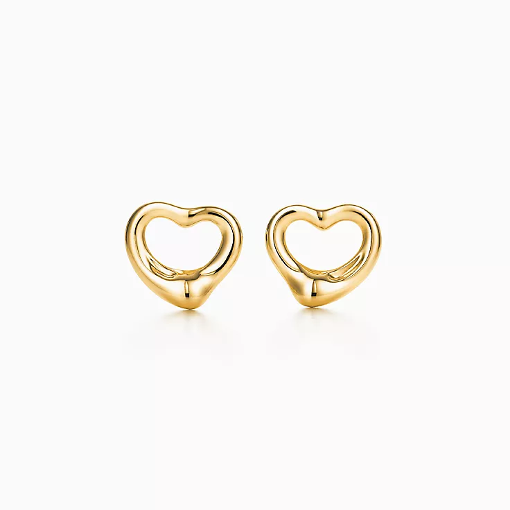 Replica Tiffany Elsa Peretti ® Series 18K Gold Open Heart Earrings ...