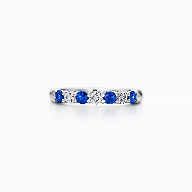 Replica Tiffany Forever Collection Platinum Set Half Ring Ruby and ...