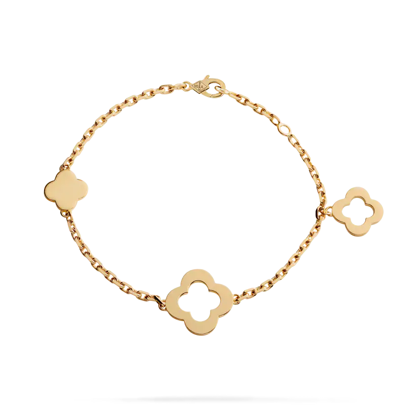 Replica Van Cleef & Arpels Byzantine Alhambra bracelet with 3 patterns Fossilry
