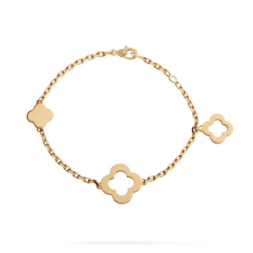 Replica Van Cleef Arpels Byzantine Alhambra bracelet with 3 patterns Fossilry