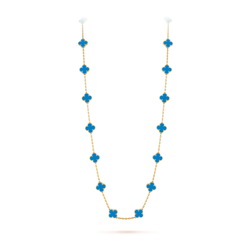Replica Van Cleef & Arpels Vintage Alhambra long necklace with 20 patterns Fossilry