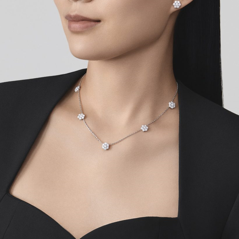 Replica Van Cleef & Arpels Fleurette necklace with five themed patterns Fossilry
