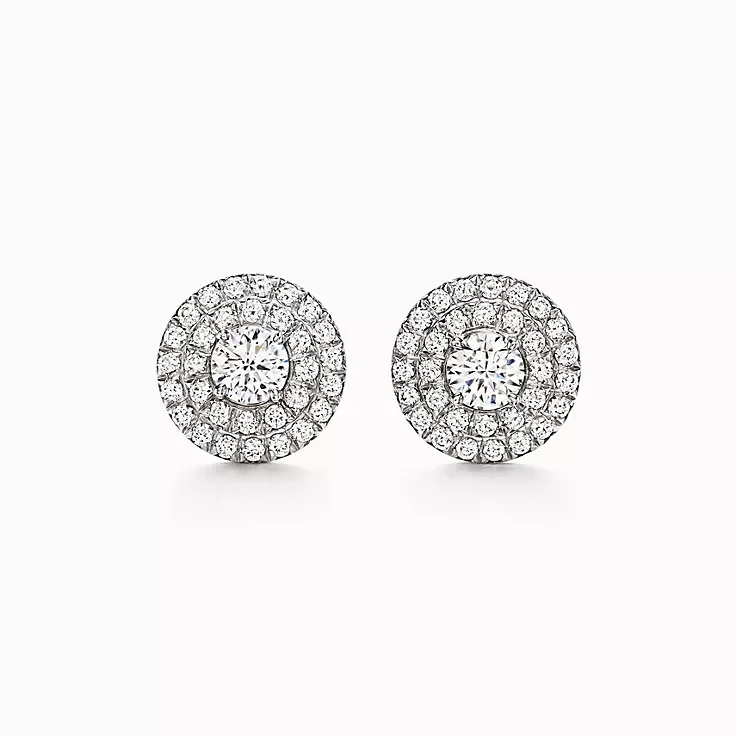 Replica Tiffany Soleste collection set with round bright cut diamond earrings Fossilry