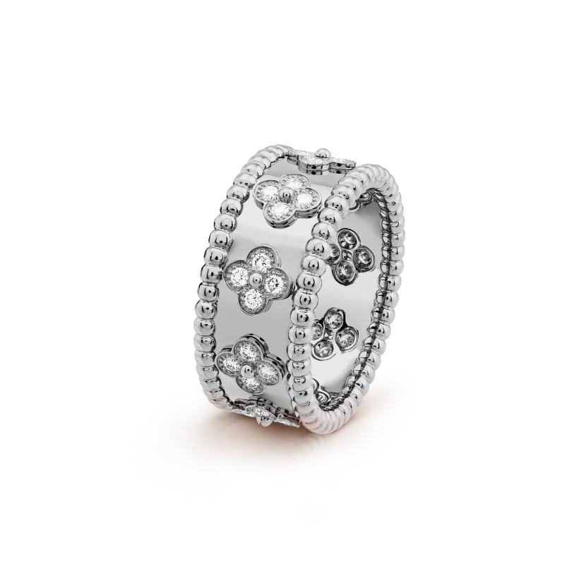 Replica Van Cleef Arpels Perlee clovers ring medium style Fossilry