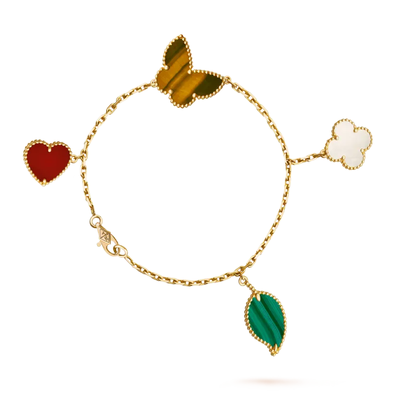 Replica Van Cleef Arpels Lucky Alhambra bracelet with 4 patterns Fossilry