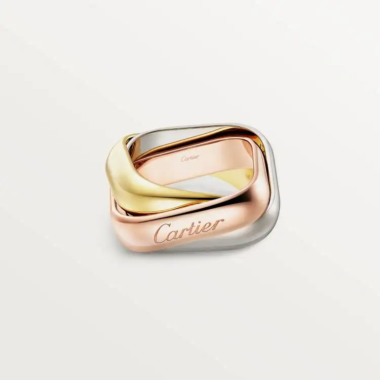 Replica Cartier TRINITY ring large 18K white gold 18K gold 18K rose gold Fossilry