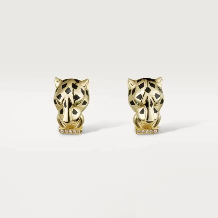 Replica Cartier PANTHERE DE CARTIER Earrings 18K Gold Fossilry