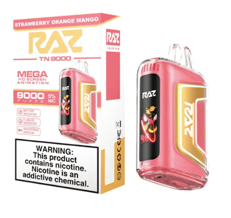 orange raspberry raz vape Orange Raspberry RAZ TN9000 Vape Disposable main image 1
