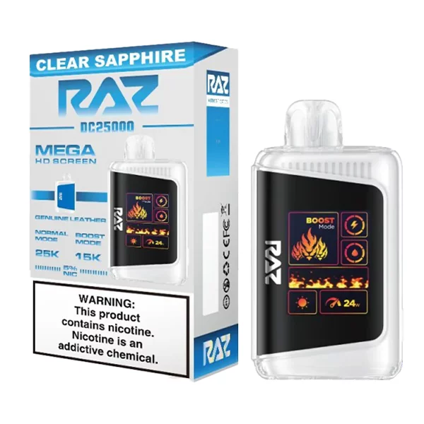 Clear Sapphire RAZ DC25000 Disposable Vape - Raz Vapes