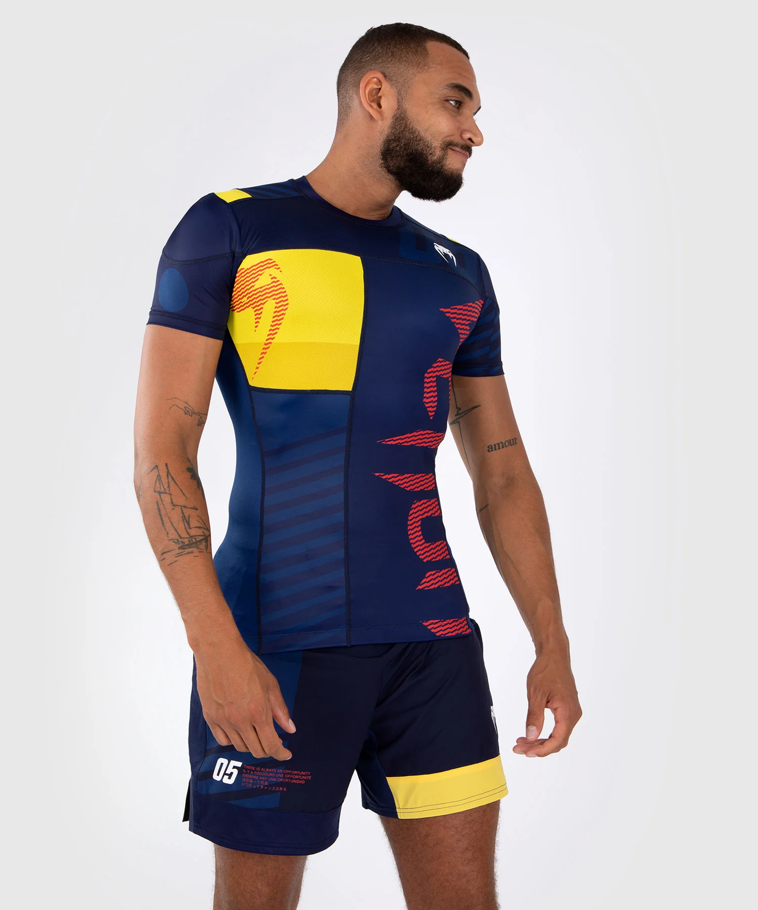 Venum Sport 05 Rashguard Short Sleeves - Blue/Yellow