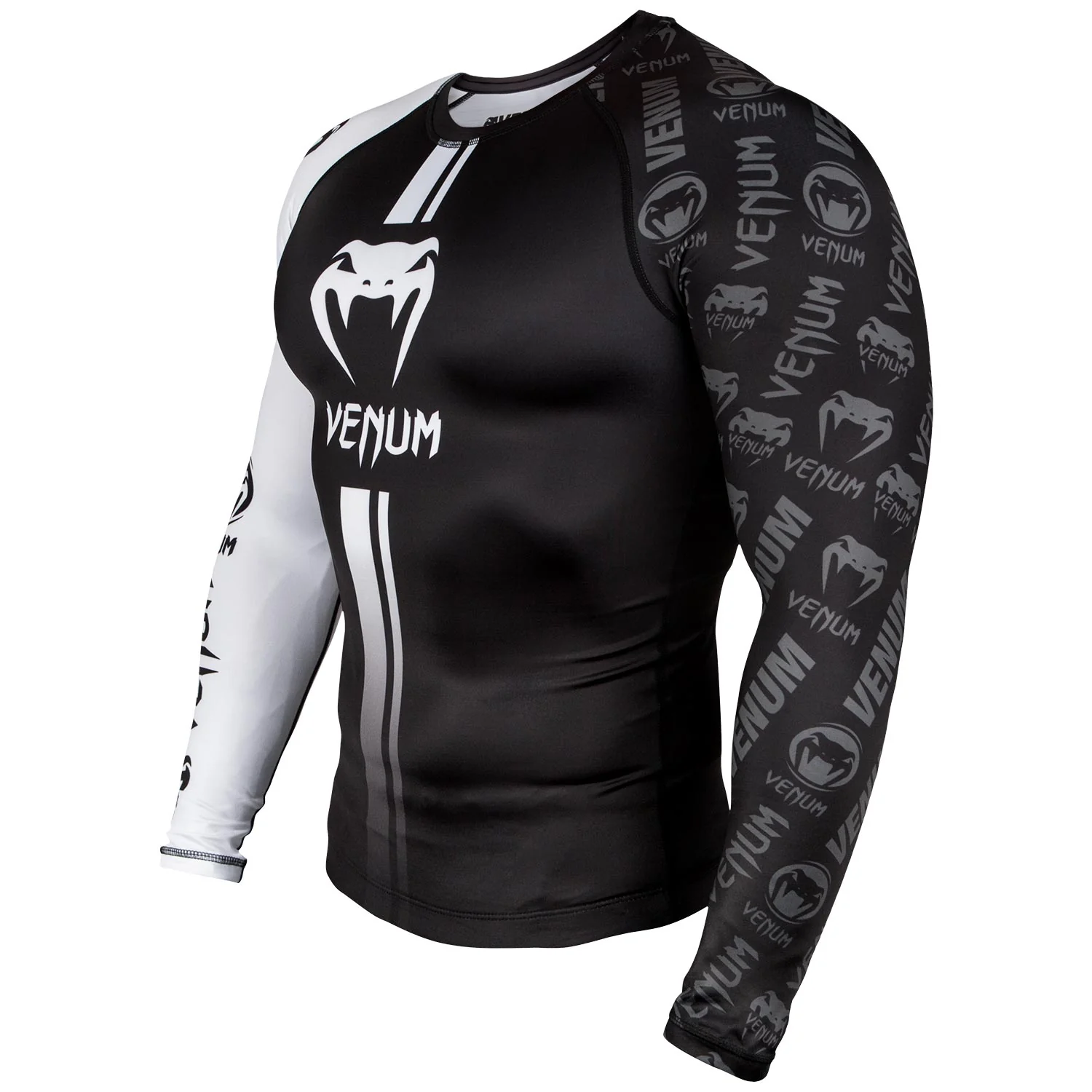 Venum Logos Rashguard Long Sleeves - Black/White