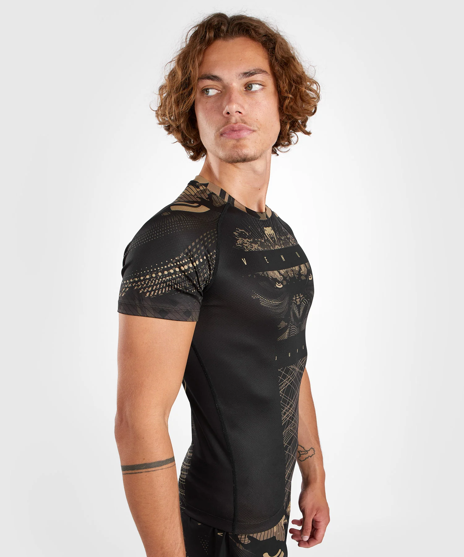 Venum Gorilla Jungle Rashguard Short Sleeves - Black/Sand